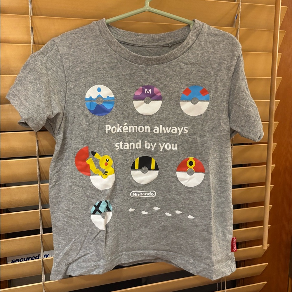Pokemon Kids Graphic T-Shirt - Gray size 3-4 Nintendo Uniqlo Unisex